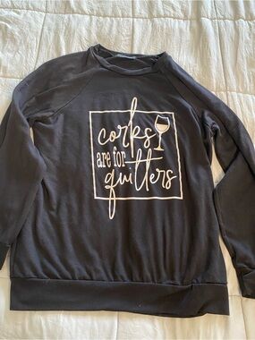 Rosa Couture Black Crewneck Sweatshirt with White Graphic